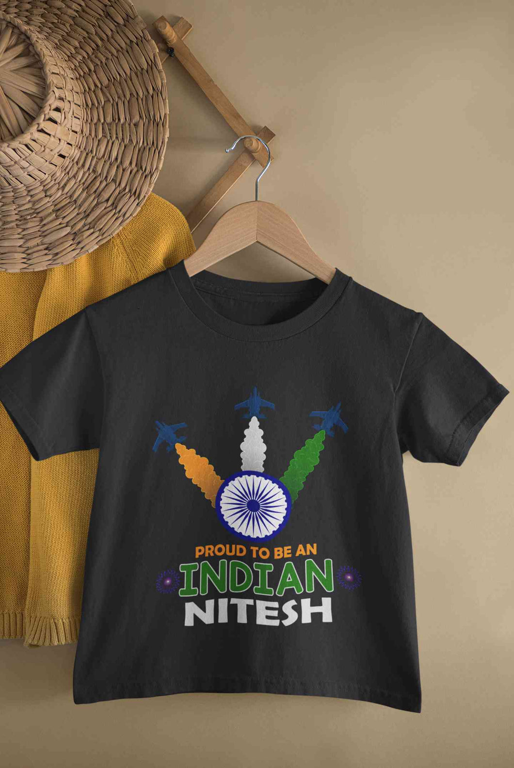 Custom Name Proud To Be An Indian Independence Day Half Sleeves T-Shirt for Boy-KidsFashionVilla