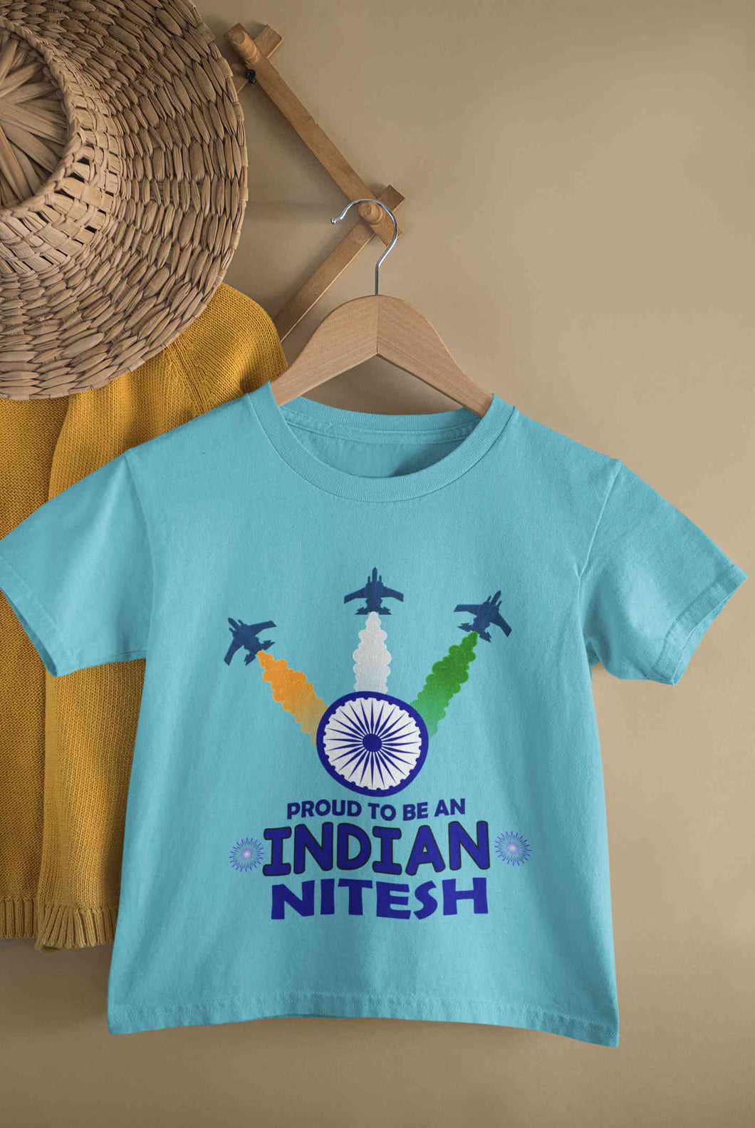 Custom Name Proud To Be An Indian Independence Day Half Sleeves T-Shirt for Boy-KidsFashionVilla