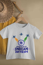 Load image into Gallery viewer, Custom Name Proud To Be An Indian Independence Day Half Sleeves T-Shirt for Boy-KidsFashionVilla
