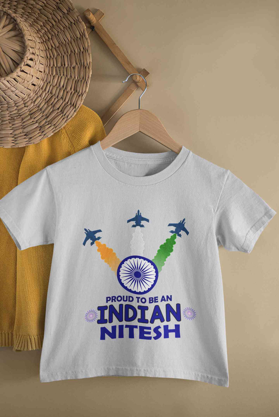Custom Name Proud To Be An Indian Independence Day Half Sleeves T-Shirt for Boy-KidsFashionVilla