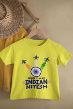 Load image into Gallery viewer, Custom Name Proud To Be An Indian Independence Day Half Sleeves T-Shirt for Boy-KidsFashionVilla

