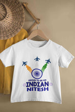 Load image into Gallery viewer, Custom Name Proud To Be An Indian Independence Day Half Sleeves T-Shirt for Boy-KidsFashionVilla
