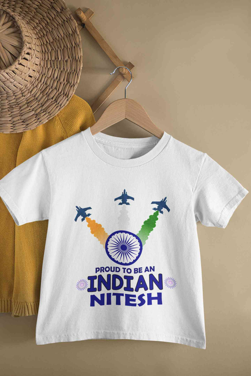 Custom Name Proud To Be An Indian Independence Day Half Sleeves T-Shirt for Boy-KidsFashionVilla