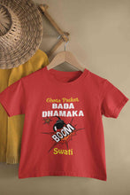 Load image into Gallery viewer, Custom Name Chota Packet Bada Dhamaka Diwali Half Sleeves T-Shirt For Girls -KidsFashionVilla
