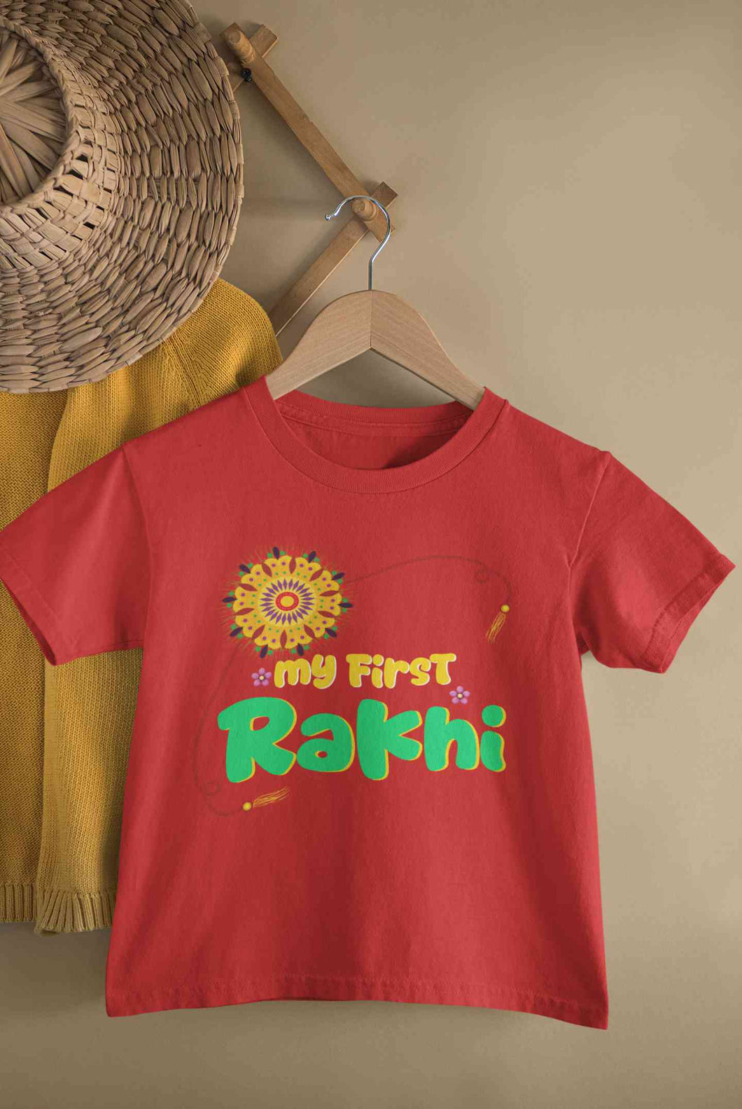 My First Meri Pehli Rakhi Raksha Bandhan Half Sleeves T-Shirt for Boy-KidsFashionVillalla