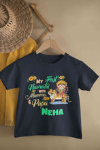 Load image into Gallery viewer, Custom Name My First Navratri With Mumma And Papa Half Sleeves T-Shirt For Girls -KidsFashionVilla
