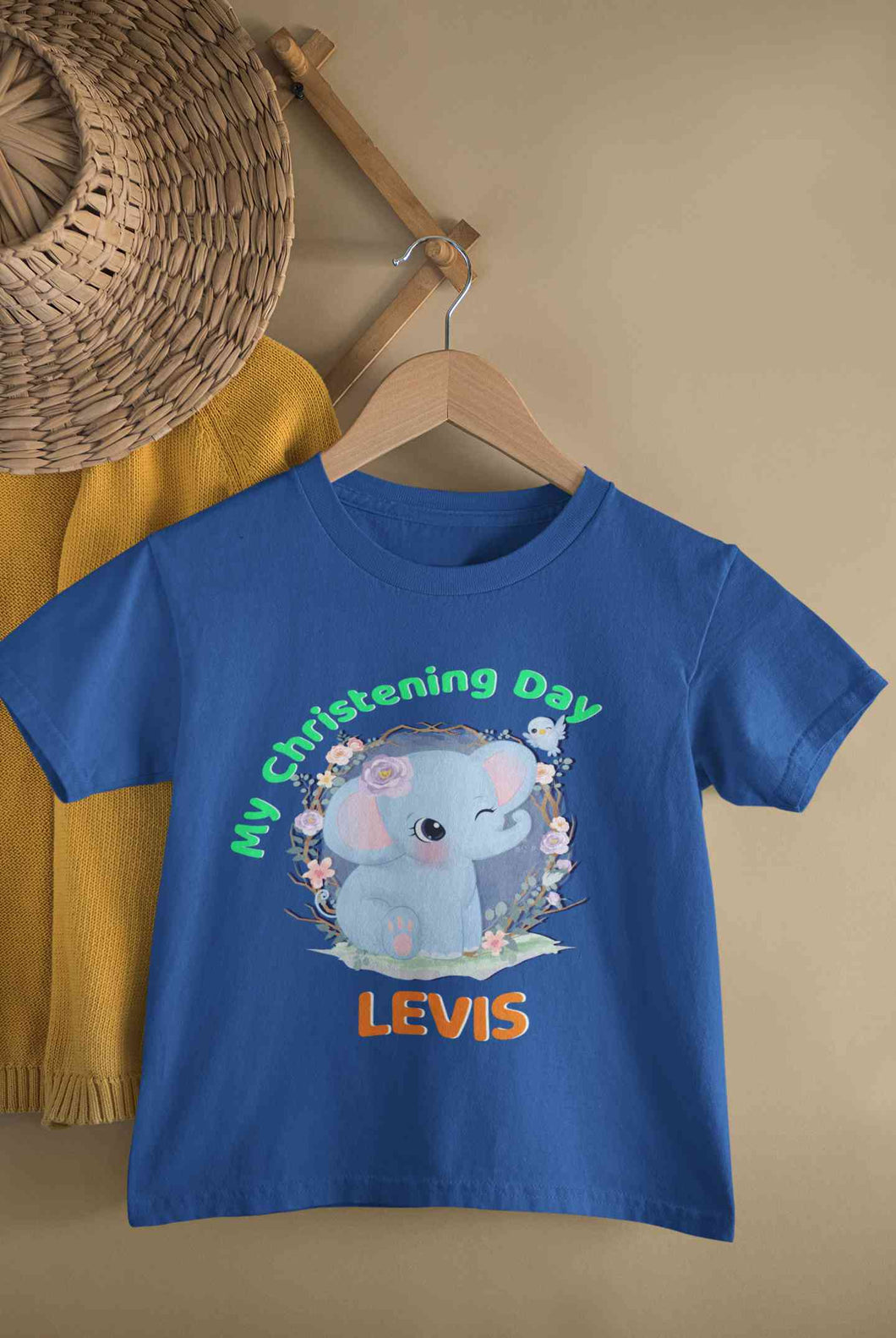 Custom Name Christening Day Baptism Half Sleeves T-Shirt for Boy-KidsFashionVilla