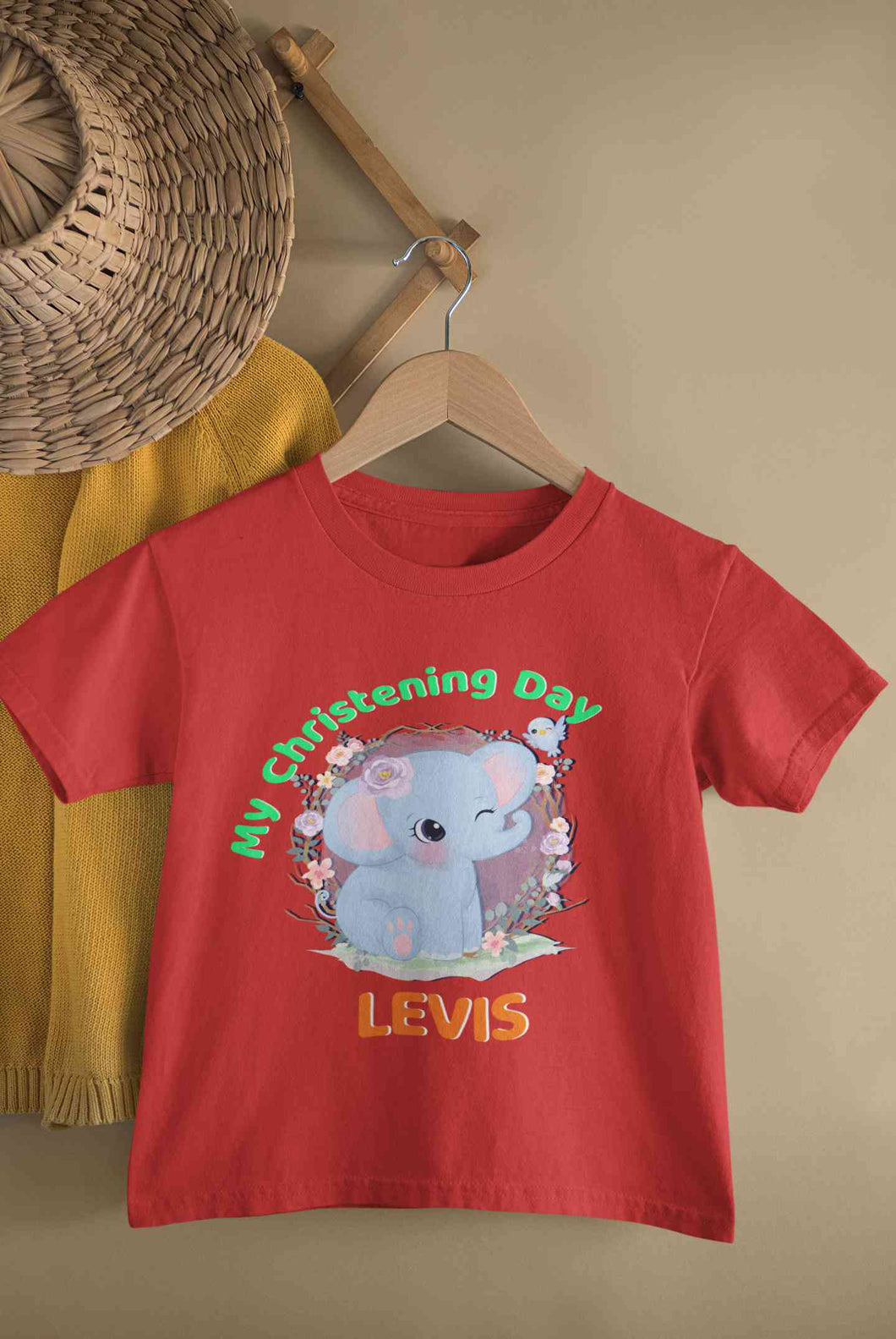Custom Name Christening Day Baptism Half Sleeves T-Shirt for Boy-KidsFashionVilla