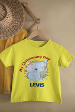 Load image into Gallery viewer, Custom Name Christening Day Baptism Half Sleeves T-Shirt for Boy-KidsFashionVilla
