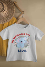 Load image into Gallery viewer, Custom Name Christening Day Baptism Half Sleeves T-Shirt for Boy-KidsFashionVilla
