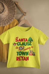 Custom Name Santa Clause Is Coming To Town Christmas Half Sleeves T-Shirt for Boy-KidsFashionVilla