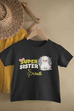 Load image into Gallery viewer, Custom Name Super Sister Raksha Bandhan Half Sleeves T-Shirt For Girls -KidsFashionVilla
