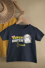 Load image into Gallery viewer, Custom Name Super Sister Raksha Bandhan Half Sleeves T-Shirt For Girls -KidsFashionVilla

