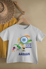Load image into Gallery viewer, Custom Name Proud To Be An Indian Independence Day Half Sleeves T-Shirt for Boy-KidsFashionVilla
