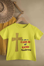 Load image into Gallery viewer, Custom Name Child Of God Baptism Christening Day Half Sleeves T-Shirt For Girls -KidsFashionVilla
