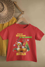 Load image into Gallery viewer, Custom Name Cutest Reindeer In The Sleigh Christmas Half Sleeves T-Shirt for Boy-KidsFashionVilla
