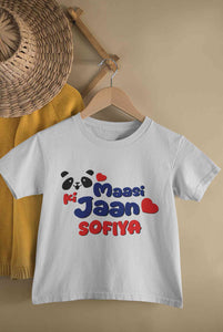 Custom Name Panda Maasi ki Jaan Half Sleeves T-Shirt For Girls -KidsFashionVilla