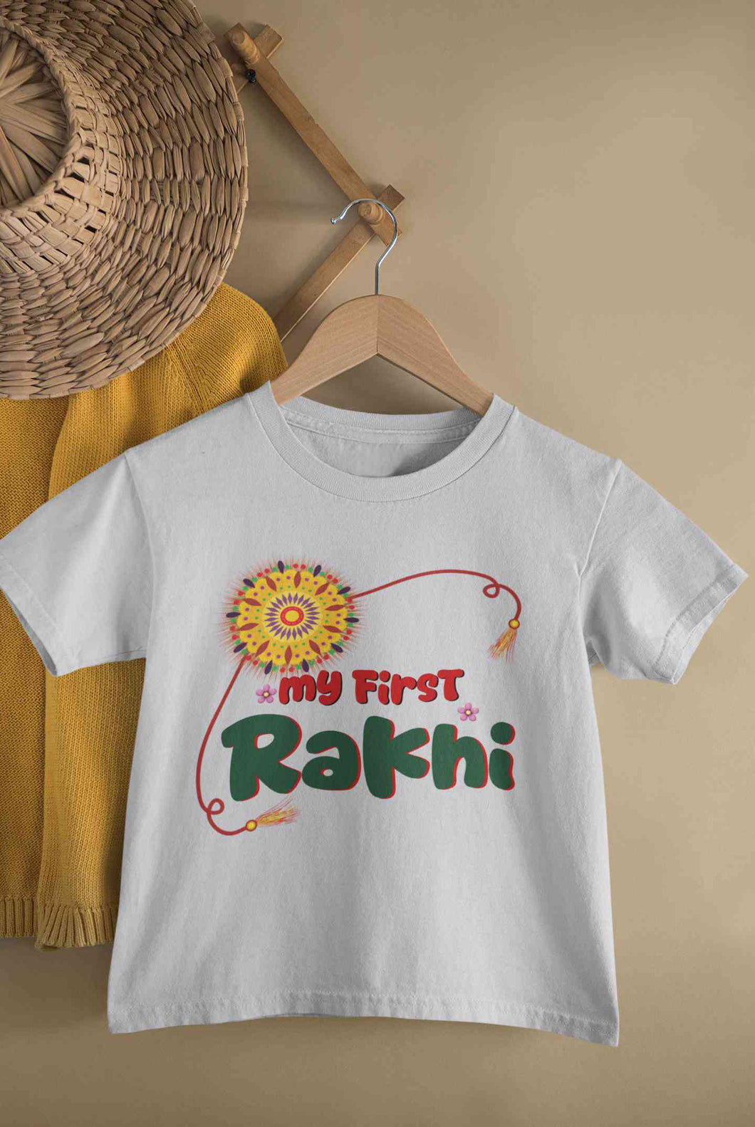 My First Meri Pehli Rakhi Raksha Bandhan Half Sleeves T-Shirt For Girls -KidsFashionVilla