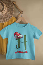 Load image into Gallery viewer, Custom Name Christmas Half Sleeves T-Shirt For Girls -KidsFashionVilla
