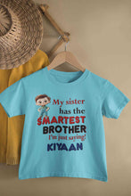 Load image into Gallery viewer, Custom Name My Sister Has The Smartest Brother Raksha Bandhan Rompers Half Sleeves T-Shirt for Boy-KidsFashionVilla
