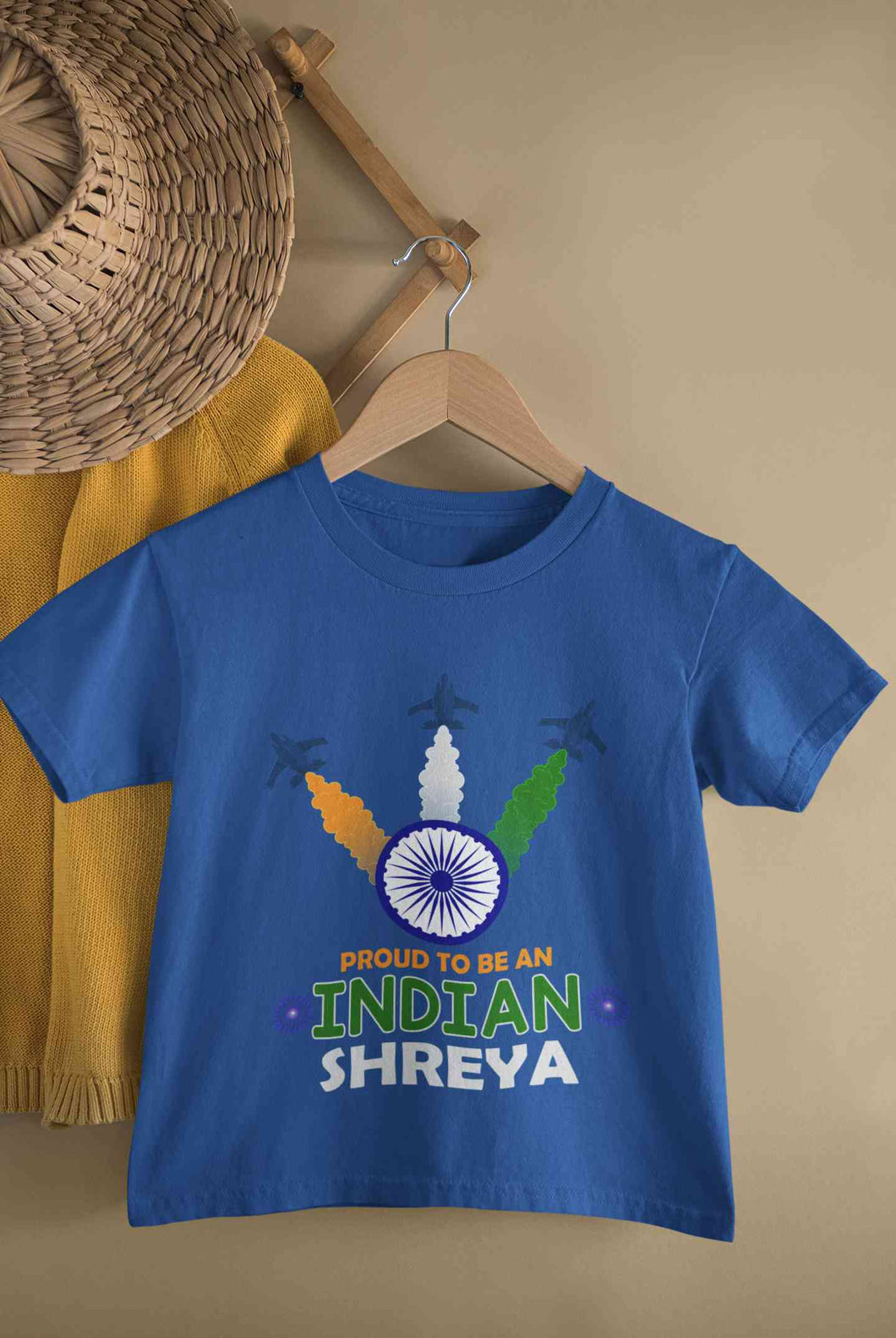 Custom Name Proud To Be An Indian Independence Day Half Sleeves T-Shirt For Girls -KidsFashionVilla