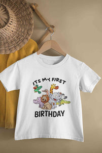 First Birthday Family Half Sleeves T-Shirts-KidsFashionVilla