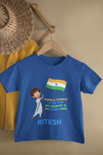 Load image into Gallery viewer, Custom Name My Country Is My Superstar Independence Day Half Sleeves T-Shirt for Boy-KidsFashionVilla
