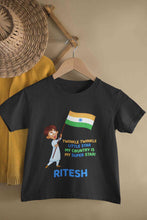 Load image into Gallery viewer, Custom Name My Country Is My Superstar Independence Day Half Sleeves T-Shirt for Boy-KidsFashionVilla
