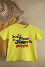 Load image into Gallery viewer, Custom Name Panda Maasi ki Jaan Half Sleeves T-Shirt For Girls -KidsFashionVilla
