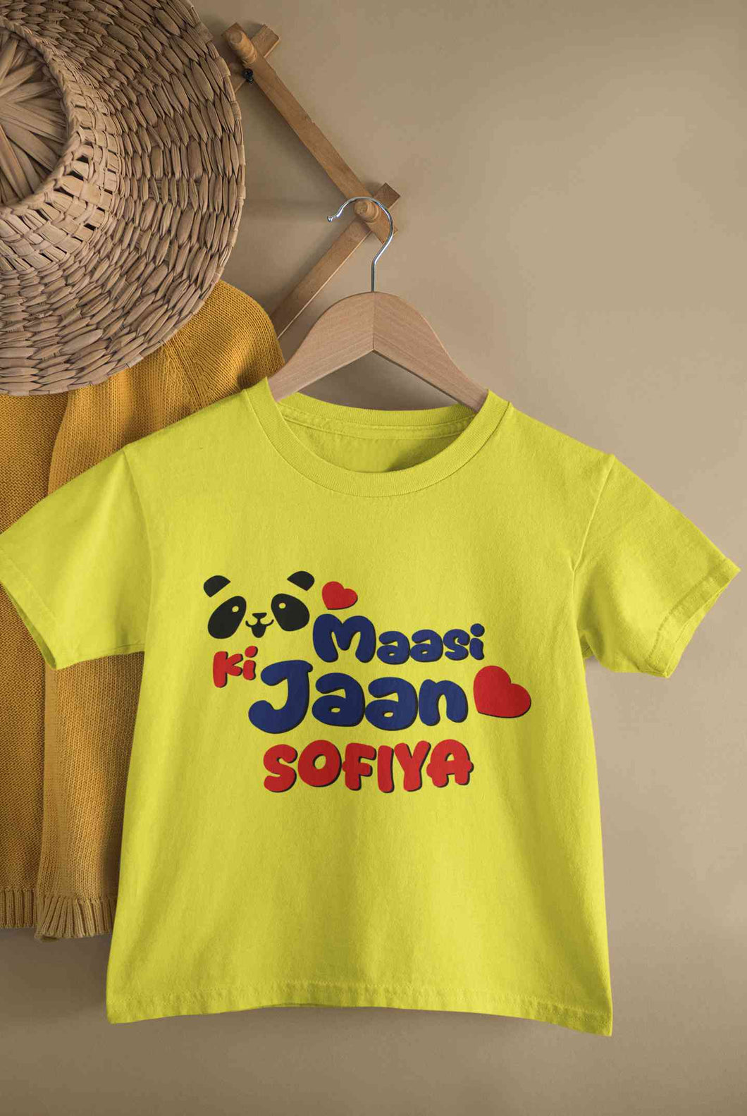 Custom Name Panda Maasi ki Jaan Half Sleeves T-Shirt For Girls -KidsFashionVilla