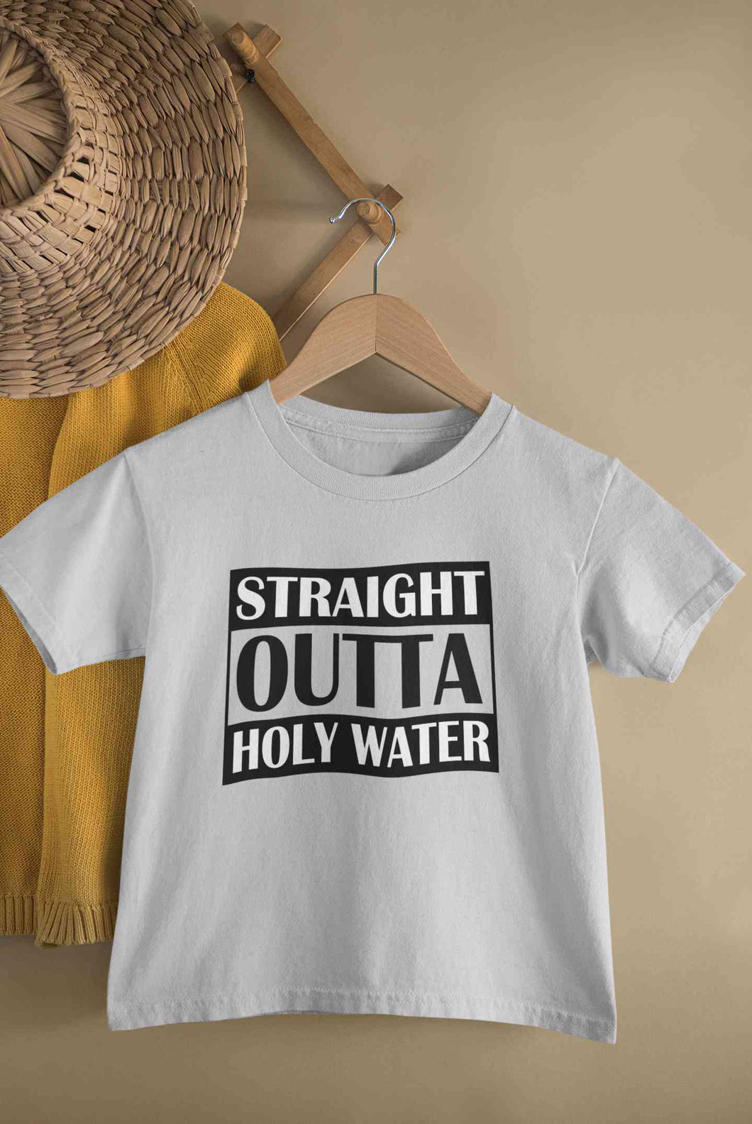 Holy Water Baptism Christening Day Half Sleeves T-Shirt For Girls -KidsFashionVilla