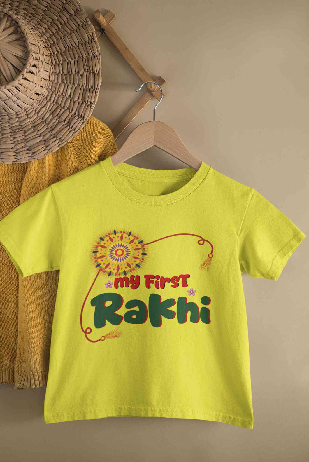 My First Meri Pehli Rakhi Raksha Bandhan Half Sleeves T-Shirt for Boy-KidsFashionVillalla