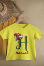 Load image into Gallery viewer, Custom Name Christmas Half Sleeves T-Shirt For Girls -KidsFashionVilla
