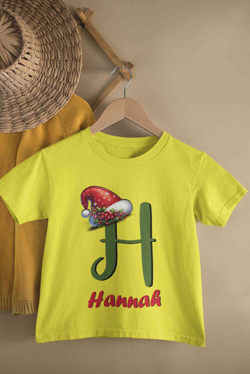 Custom Name Christmas Half Sleeves T-Shirt For Girls -KidsFashionVilla