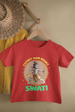 Load image into Gallery viewer, Custom Name Cutest Ram Bhakt Half Sleeves T-Shirt For Girls -KidsFashionVilla
