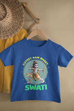 Load image into Gallery viewer, Custom Name Cutest Ram Bhakt Half Sleeves T-Shirt For Girls -KidsFashionVilla
