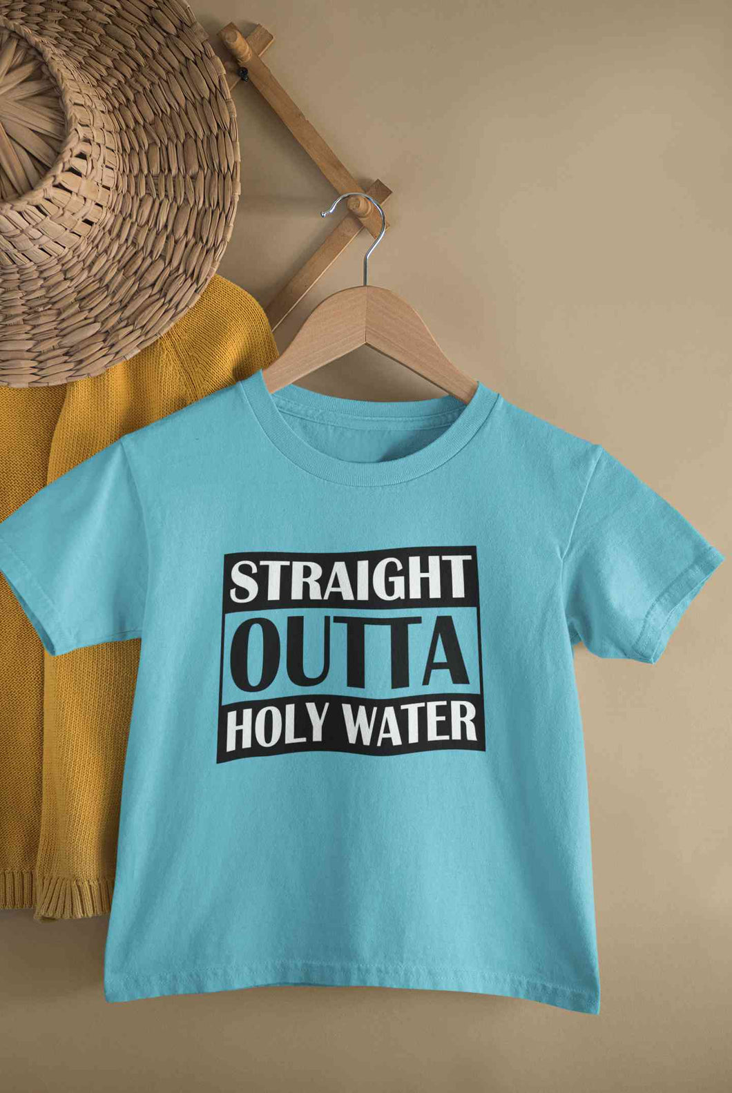 Holy Water Baptism Christening Day Half Sleeves T-Shirt for Boy-KidsFashionVilla