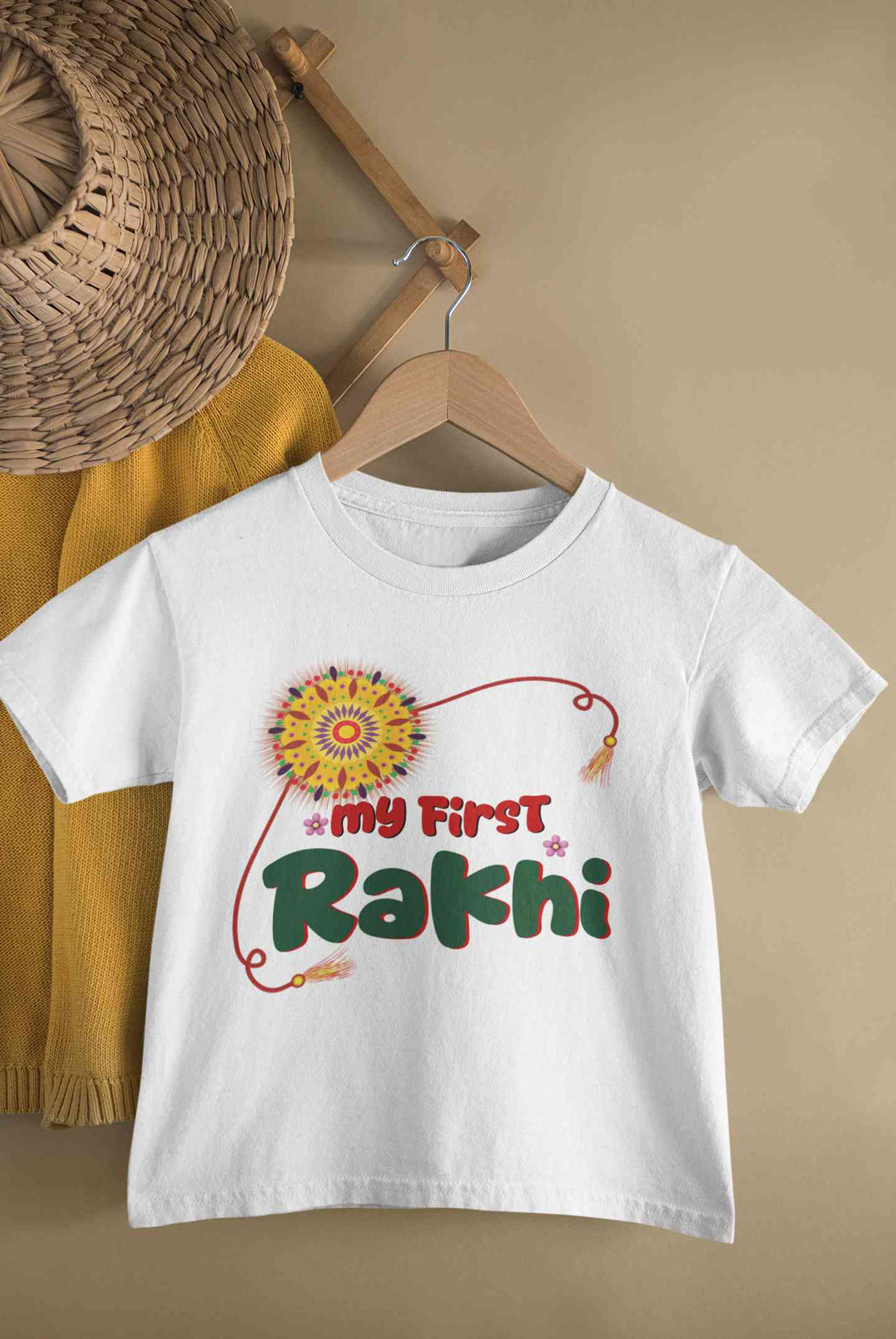 My First Meri Pehli Rakhi Raksha Bandhan Half Sleeves T-Shirt for Boy-KidsFashionVillalla