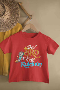 Custom Name Best Bro Ever Raksha Bandhan Half Sleeves T-Shirt for Boy-KidsFashionVilla