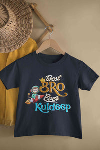 Custom Name Best Bro Ever Raksha Bandhan Half Sleeves T-Shirt for Boy-KidsFashionVilla