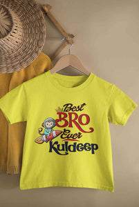 Custom Name Best Bro Ever Raksha Bandhan Half Sleeves T-Shirt for Boy-KidsFashionVilla