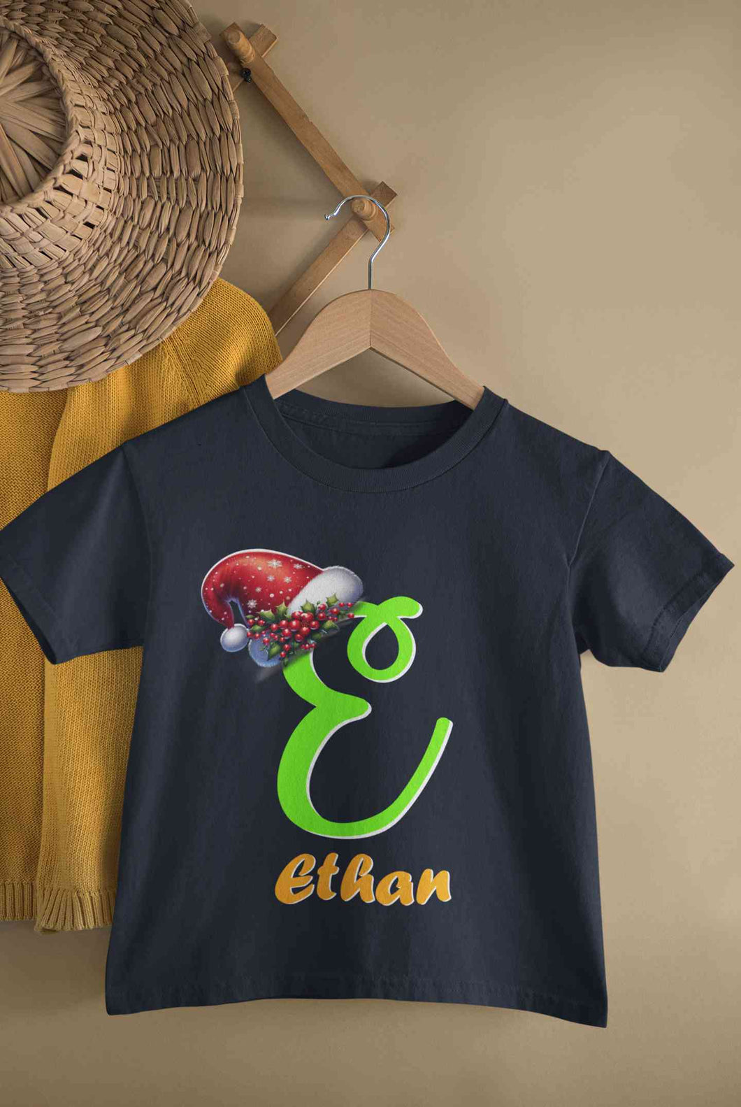 Custom Name Christmas Half Sleeves T-Shirt for Boy-KidsFashionVilla