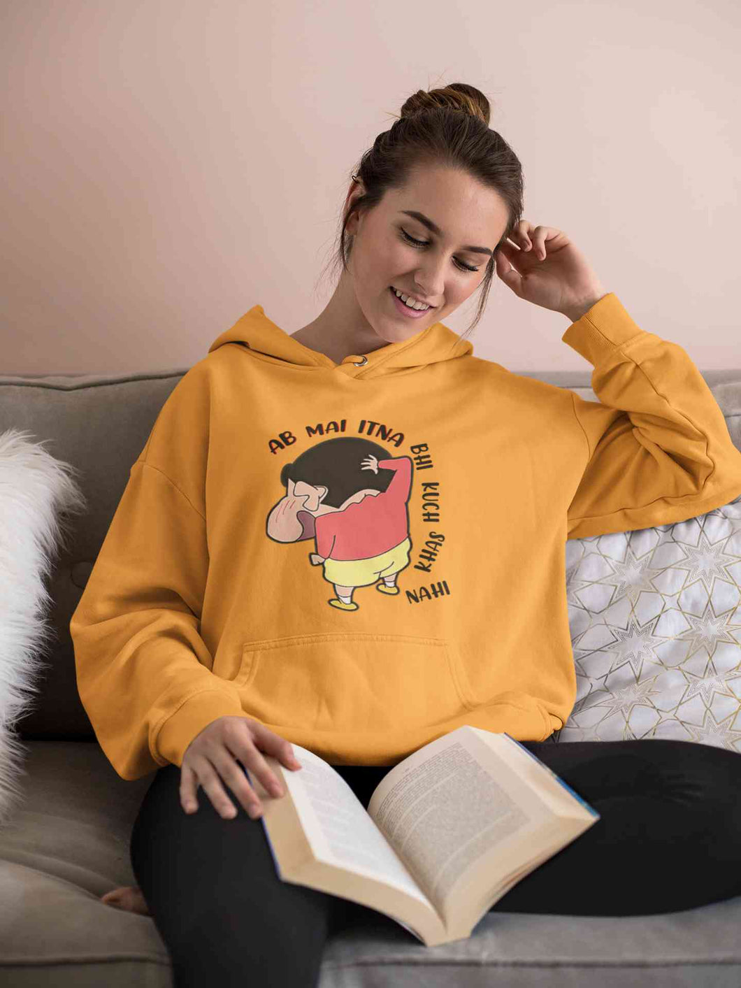 Ab Mai Itna Bhi Kuchh Khaas Nahi Cartoon Funny Memes Hoodies for Women-KidsFashionVilla