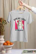 Load image into Gallery viewer, Give Me Likes No Followers Typography Women Half Sleeves T-shirt- KidsFashionVilla
