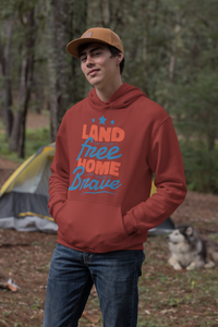 Land of the free home of the brave Men Hoodies-KidsFashionVilla