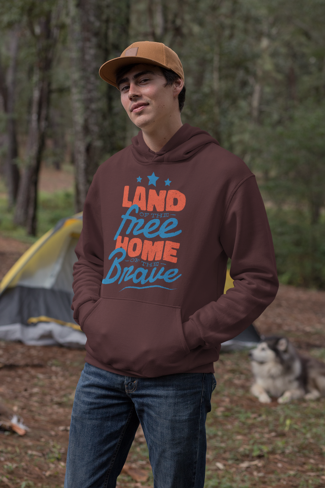 Land of the free home of the brave Men Hoodies-KidsFashionVilla