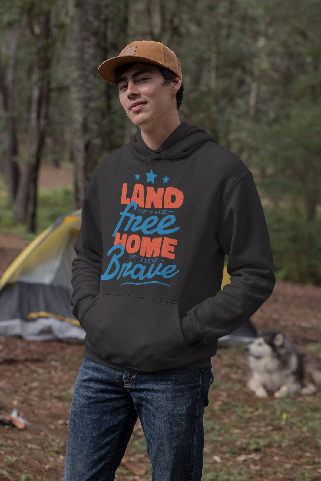 Land of the free home of the brave Men Hoodies-KidsFashionVilla