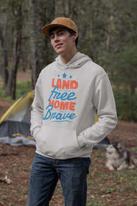 Land of the free home of the brave Men Hoodies-KidsFashionVilla