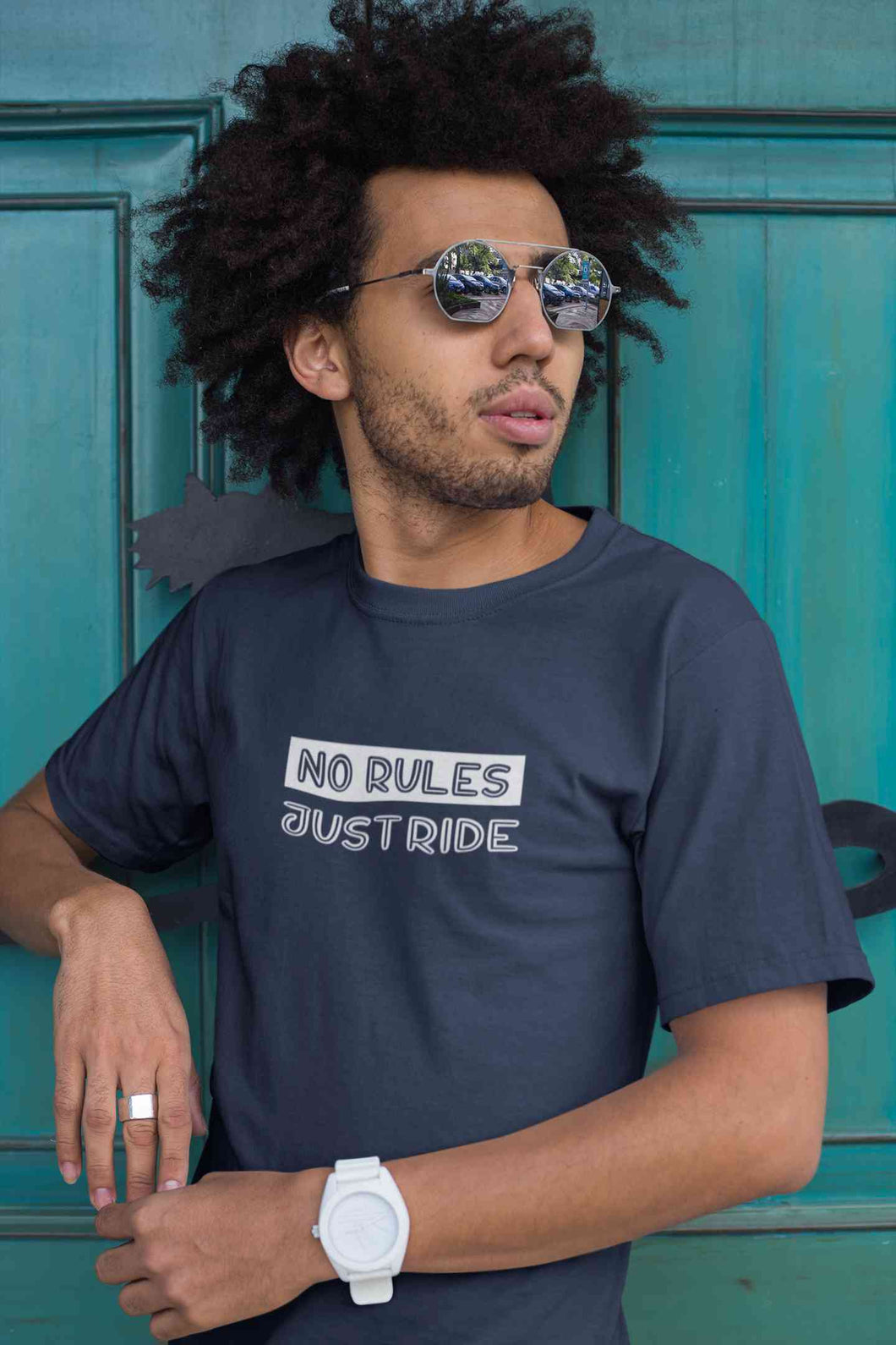 No Rules Just Ride Mens Half Sleeves T-shirt- KidsFashionVilla