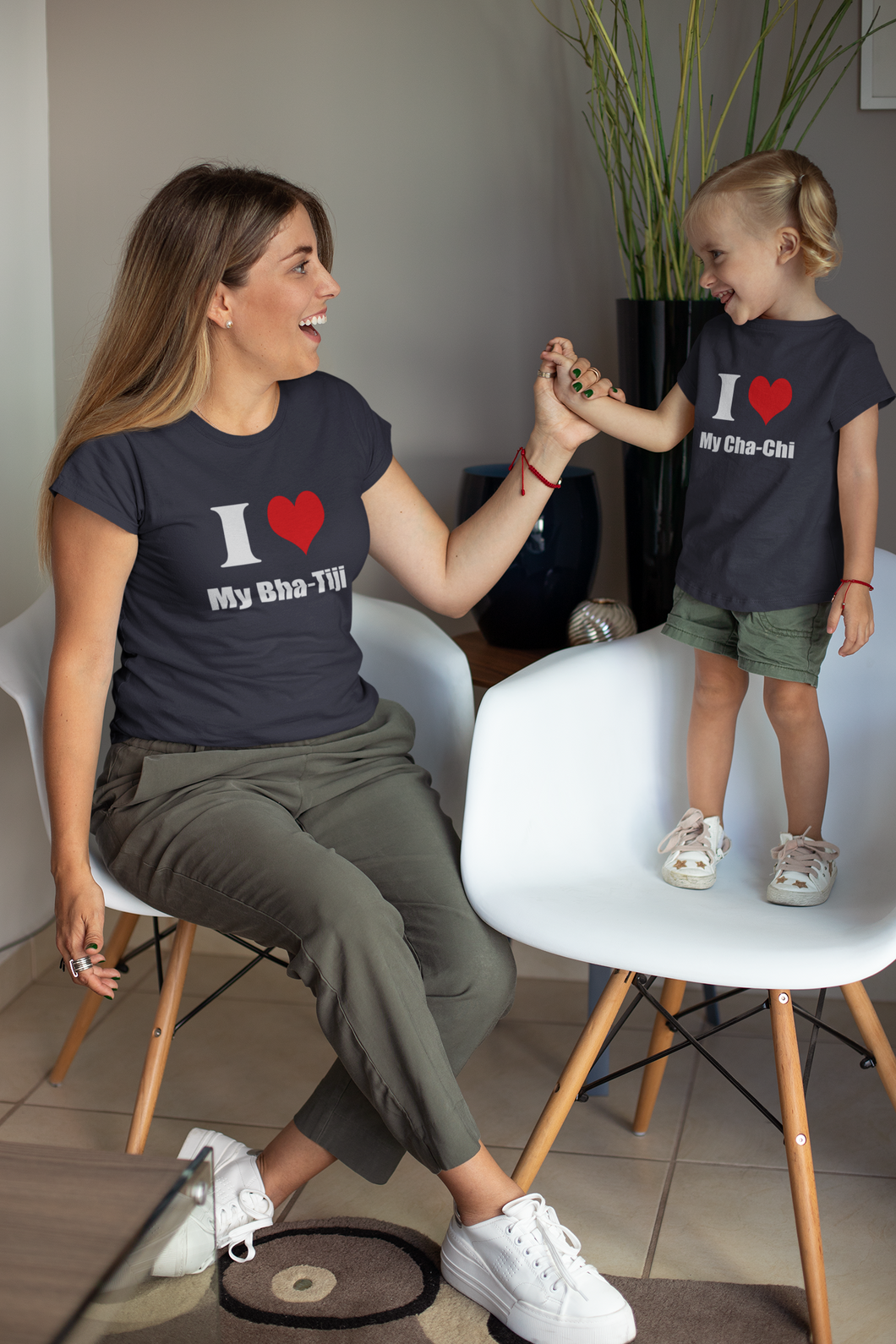 I Love My Chachi Bhatiji Family Relation Matching T-Shirt- KidsFashionVilla